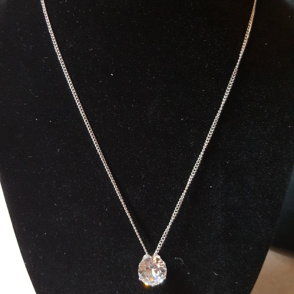 "What A Gem" - Silver Necklace With Solitaire - Picture 1 of 4